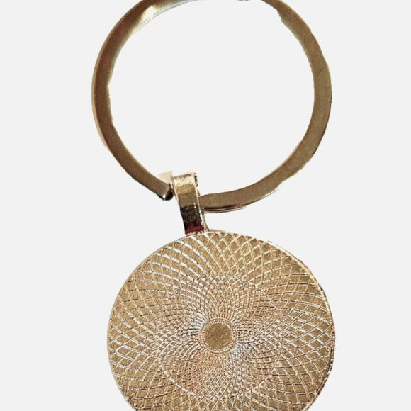 Stained Glass Tree of Life Keychain Colorful Glass Dome Charm with Mosaic Design - Picture 4 of 4